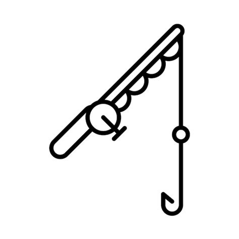 fishing pole illustration|fishing pole line art.